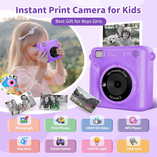 Detský fotoaparát s tlačou - instantná kamera pre deti
