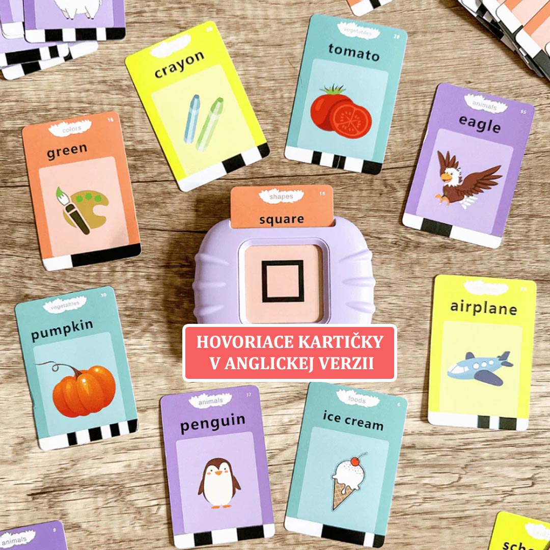 Hovoriace kartičky pre deti - Anglické flash cards 212 slov (learning toy)